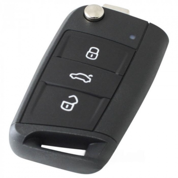 Volkswagen 3-knops klapsleutel met elektronica 433MHZ - ID48 transponder 5G0959753BB